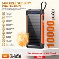 10000mAh Magnetic Solar Power Bank External Battery 15W Fast Magsafe Wireless Charger for iPhone 16 