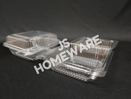 Kuih Container L500 / Disposable Plastic Clear Bakery Container (50pcs±) / 5" x 5" square cake tray