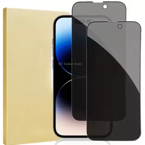 2Packs Privacy Protection Film Glass for iPhone 14 Pro Max 11 Pro 12 13 Mini 9H Tempered Glass For i