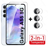 2in1 Tempered Glass For Samsung Galaxy A55 Front Screen Protector SamsungA55 Samung A 55 55A 5G Came