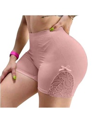 Short Levanta Pompa Unitalla Rosa Encaje, Pantaleta, Braga, Boxer, Bikini, Ropa Interior, Tanga