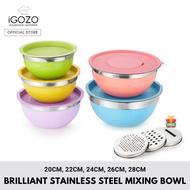 iGOZO Brilliant Stainless Steel Mixing Bowl (20cm, 22cm, 24cm, 26cm, 28cm)