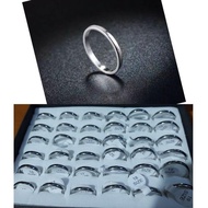 4s Grosir Solo || Grosir 1 box Cincin Titanium Warna Silver Anti karat Pria dan wanita