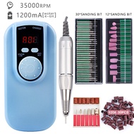 30000rpm Electric Nail drill machine Built-in 2200mAh Battery Machine Portable Pedicure Nail Polisher Grinding Device Nail Tool