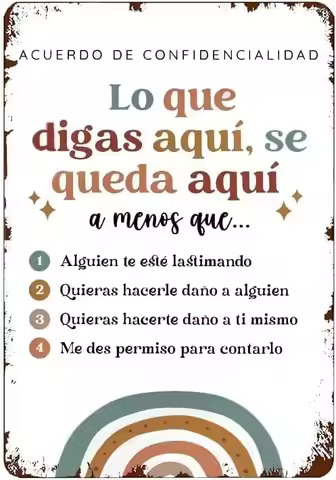 a1,Spanish Confidentiality Agreement What You Say Here Stays In Here Poster Plaque Retro Metal Tin S