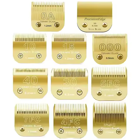 7FC/5FC/4FC/#10/#15/#30/#40 Detachable Pet Dog Clipper Ceramic Pro Blades Set For Andis,Oster A5,Wah