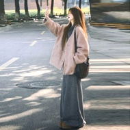CHANGTONG | ชุดสามชิ้นสปริง OOTD โค้ทวูลเกรดสูง ฮู้ดดี้ กางเกงขายาวขาบาน