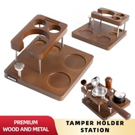 NEOUZA Espresso Tamper Organizer Station for 51/53/58mm Tamper Distributor Portafilter, Wood Taming 