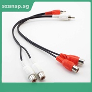 Y Splitter Cable 1 to 2 Way RCA Male To 2 Female Plug Connector Audio Adapters Wire 0.25M Audio Cables