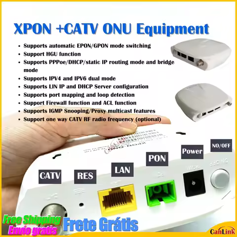 1PON ONU XPON CATV GPON 1GE Gigabit Modem Ethernet FTTH Fiber Optic Router Ont Olt Terminal Network 