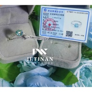 Aquamarine Moissanite Ring 2 ct Solitaire, S925 Certified