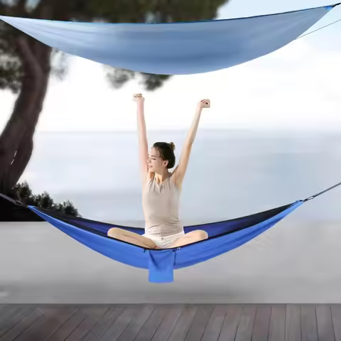 Hammock with Mosquito Net and Tent Tarpaulin Load Capacity 200 Kg 290 X 140 Cm Hammocks for Backpack