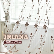 IRIANA Sheer Curtain / Langsir Sheer FREE Hook or Ring for Sliding Door &amp; Window