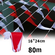 80m Triangular Cloth Flags Colorful Small Flags Colorful Triangle Flags Bright Colors