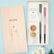 【日本製】I 花煌 I HAPPY WEDDING 夫妻筷結婚禮盒組