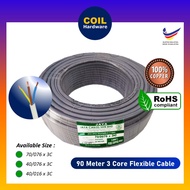 [100% Pure Copper] 3 Core Flexible Cable | Flexible Wire | 70/076 / 40/076 / 40/016 x 3C | 90 Meters