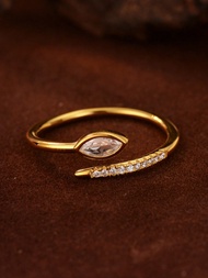 Nhẫn hở đính đá Zirconia Evil Eyes Evil Eyes bằng bạc Sterling 925 Ewell Jewellery sang trọng mạ vàn