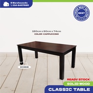 FULLY SOLID Wooden Dining Table 3’X6’ / Solid MeJa Makan 3’X6’