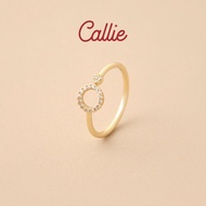 Callie 14k Gold Plated Yuri Studded Circle Ring Gold Ring Zirconia Stones 14k Gold Plated Shop.Calli