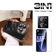 3 in1 Black Golden Lotus Case For OPPO A1 5G A1pro A2pro A2 5GA3 A3pro A3X A5X A5pro Phone Case Soft