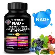 All-in-One Anti-Aging Supplement 300mg NAD+ With Vit D3 5000IU  30 To 120 Capsules