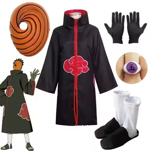 Naruto Anime Obito Cosplay Costume Halloween Carnival for Adult Suitable Mask