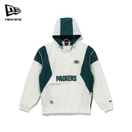 New Era Green Bay Packers NFL Off White Windbreaker Anorak Jacket