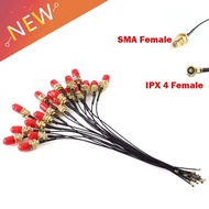 2Pcs SMA Female To MHF4 IPX4 IPX RF Plug Pigtail Cable For Mini 0.81mm PCI Card Intel WIFI Board 15c