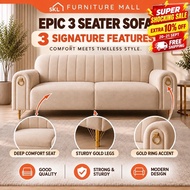 SKL Furniture EPIC 3 Seater PREMIUM VELVET ANTI SCRATCH/PET FRIENDLY FABRIC SOFA