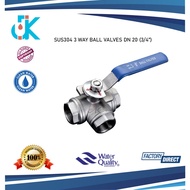 SUS304   3 Way Ball Valve Stailess steel (3 Way Ball Valve) DN 20 3/4