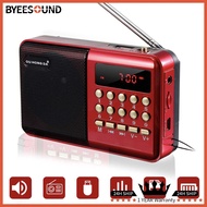 Mini Portable Radio Handheld Rechargeable Digital FM USB TF MP3 Player Speaker Devices Supplies