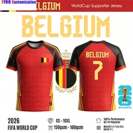 Free Custom Name Number De Bruyne#7 Lukaku#9 Hazard#10 Belgium Red Devils Jersey 2026 World Cup On H