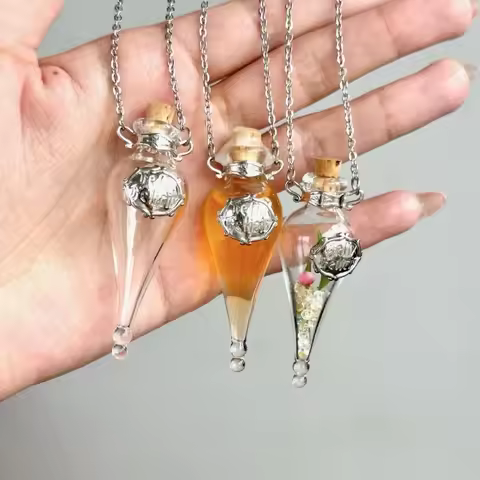 10X Felix Felicis Magical Potion Necklace Liquid Luck Liquid Wishing Glass Bottle Vingtage Bottle Pe
