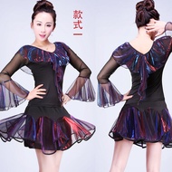 Adult Women's Latin Dance Costume Colorful Tulle Practice Performance Dancing Skirt Samba Rumba Cha 