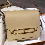 愛馬仕 HERMES/roulis 19 mini S2風衣灰 金扣 A刻 配件：塵袋