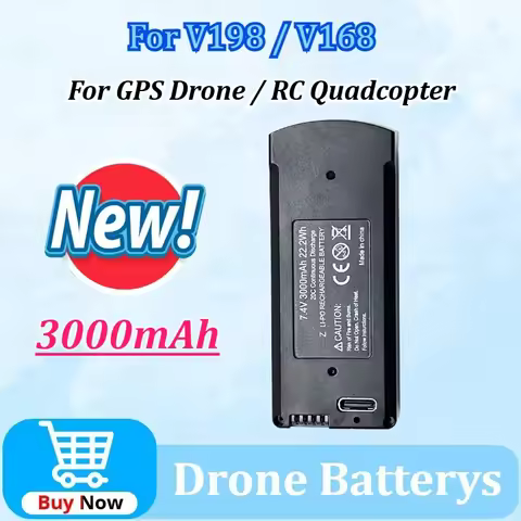 7.4V 3000mAh/3.7V 2000mAh for V168 V198 GPS Drone Battery V198 MAX PRO 8K Battery Packs for RC Quadc