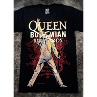 เสื้อยืดผ้าฝ้าย แขนสั้น พิมพ์ลาย QUEEN BOHEMEAN RHAPSODY FREDDIE MERCURY ROCKER คุณภาพสูง 21R324