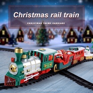 Electric Christmas Train Toy Set With Light Sound Train Track Set Diy Railway Tracks Educational Toys For Kids Party Xmas Gifts