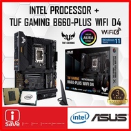 Asus TUF Gaming B660-Plus WiFi D4 B660 LGA1700 Motherboard + Intel 12TH GEN CORE I3 / I5 / I7 / I9 C