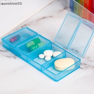INE  Weekly Portable Travel Pill Cases Box 7 Days Organizer 4Grids Pills Container Storage Tablets Vitamins Medicine Fish Oils n