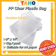 1kg PP Clear Plastic Bag (9'' X 14" x 0.06mm) / Bag / suitable for A4 paper / Taho