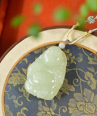 秒殺價 天然和田玉黃口料佛吊墜 雕工精緻