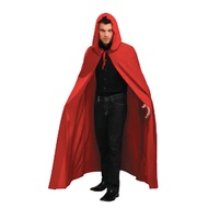Premium Quality Red Hooded Cape 1.6M Vampire Adult Red Cloak Devil Accessories Unisex Men Women Vamp