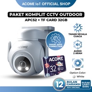 ACOME IOT Outdoor CCTV Camera APC52 + Micro SD 32GB | CCTV Lights | Full HD 1440P | 5MP | 360 Rotati