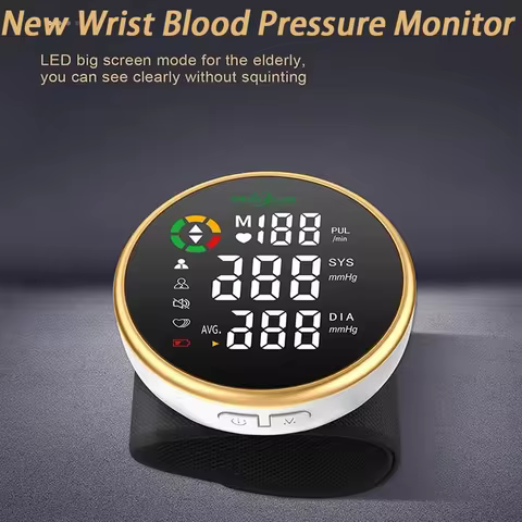 New Wrist Blood Pressure Monitor Intelligent Voice HeartRate Blood Pressure Monitor LED Digital Scre