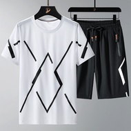 เสื้อยืดกางเกงขาสั้นสำหรับผู้ชายเสื้อยืดแขนสั้นทรงหลวมไซส์ใหญ่พิเศษปี6XL 7XL 8XL แฟชั่นฤดูร้อน