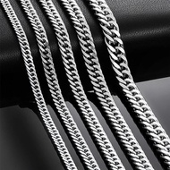 HIYEE 3mm/4mm/5mm/6mm/7mm/8mm Stainless Steel Cuban Link Chains Classic for Men Boy Curb Chunky Neck