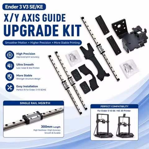 Ender 3 V3 SE/KE X & Y Axis Linear Rail Upgrade Kit MGN9H 300mm Guide Rail CNC Aluminum Bracket for 