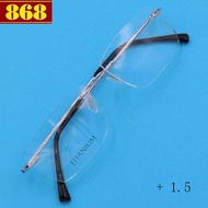 Rimless silver titanium glasses 1.5 degrees, 2 degrees, 2.5 degrees