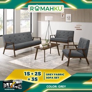Solid Wood Sofa 1 Seater / 2 Seater / 3 Seater + Free Coffee Table / Sofa Murah/Ikea Sofa/1+2+3 Sofa
